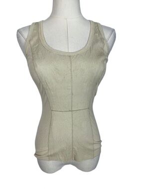 🌟 SALE 🌟 Illia Leather Front Tan Racerback Tank Top Size 0